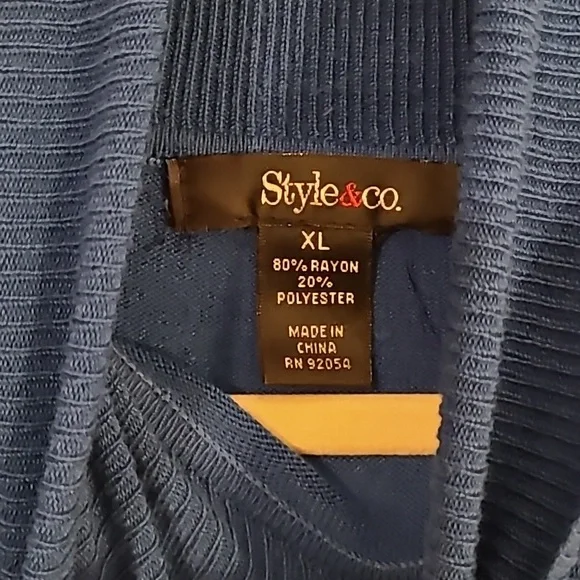 Style & Co xl stretchy blue turtle neck sweater. - Picture 3 of 8